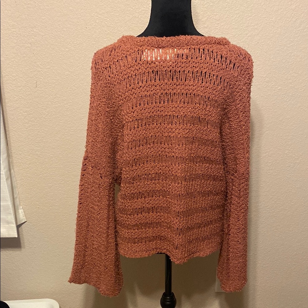 Rust Color Sweater with Relaxed Fit - Picture 5 of 11